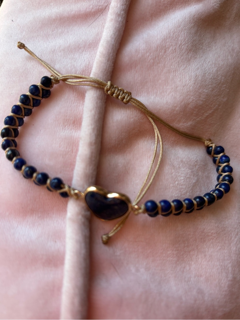 Hand Crafted Lapis Blue Heart Bracelet with Silver Accents - Picture 5 of 5